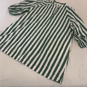 Chic Green and White Striped women’s dress